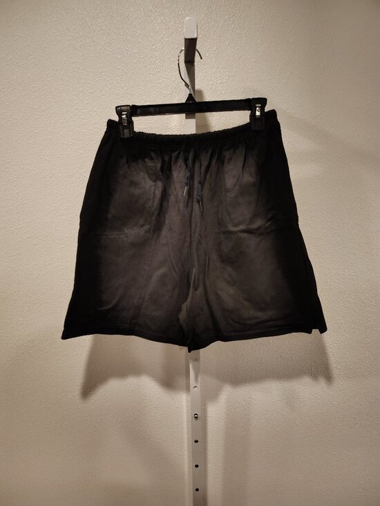 Hanes Pants - Hanes Her Way Women's Black Shorts Size Medium Cotton Elastic Waistband Pockets